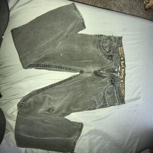 True Religion Charcoal Slim Straight Jeans